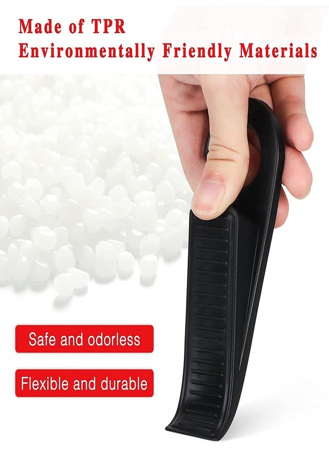 Fapiwen Door Stopper for Home, Fapiwen 3Pcs Non-Slip Door Wedges, Baby Safety Wedge with Rubber Hook Door Stop Stoppers Block Wedge Doorstops for Home Office Warehouses Classrooms (Black) - Image 2